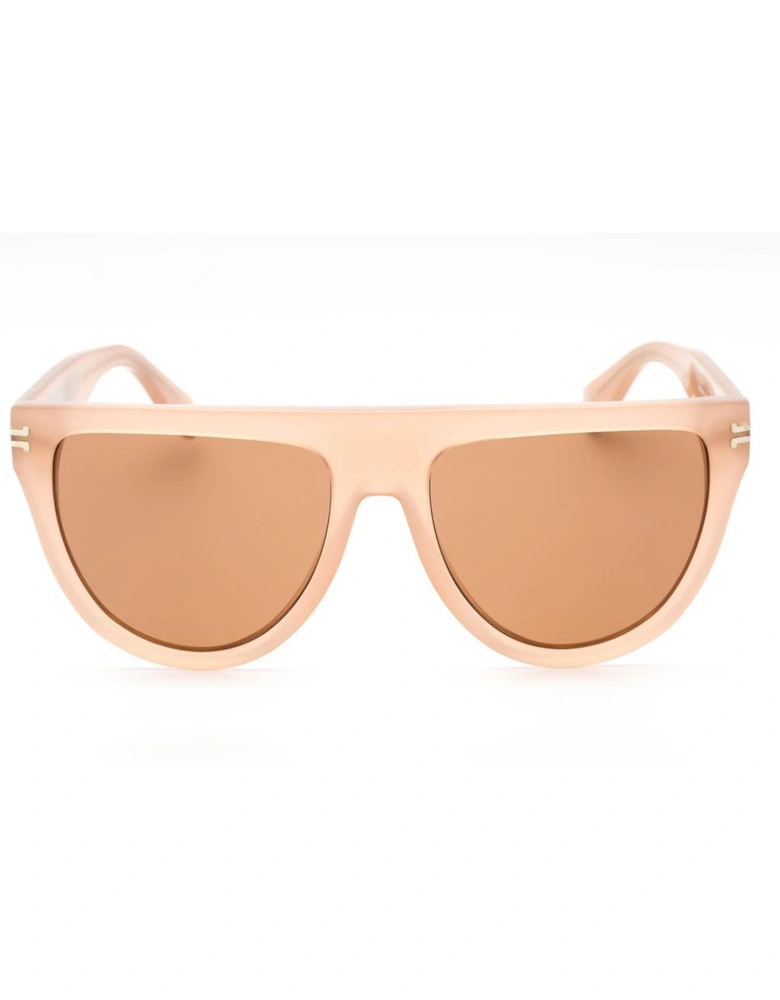 Plastic Sunglasses with Brown Lenses Women - Beige