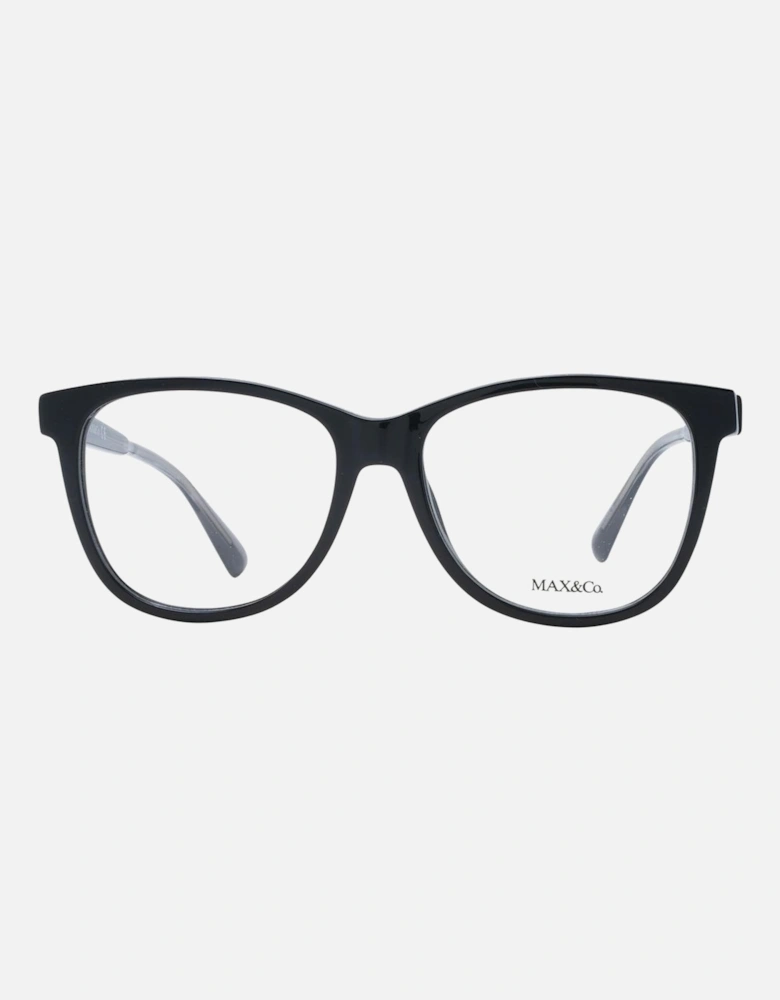 Black Round Plastic Frame Glasses with Demo Lenses Women