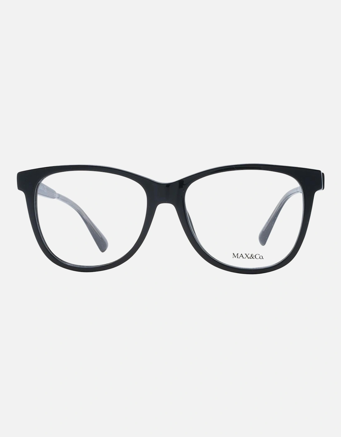 Black Round Plastic Frame Glasses with Demo Lenses Women