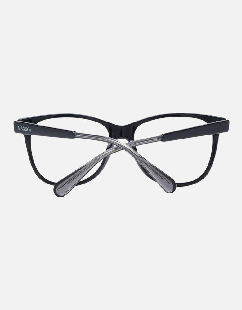 Black Round Plastic Frame Glasses with Demo Lenses Women