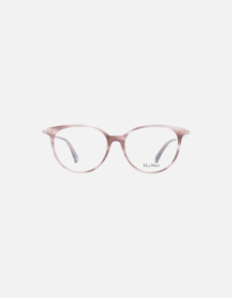 Rose Round Plastic Glasses with Demo Lenses. Women - Pink Frames