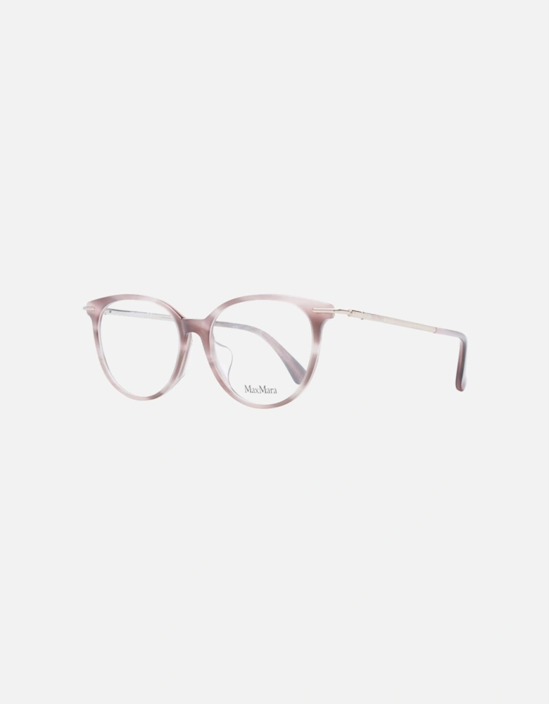 Rose Round Plastic Glasses with Demo Lenses. Women - Pink Frames