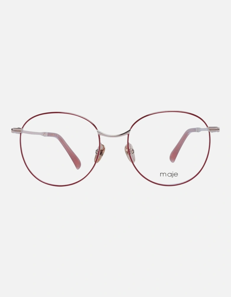 Red Metal Round Glasses with Demo Lenses and Branded Case Women Frames