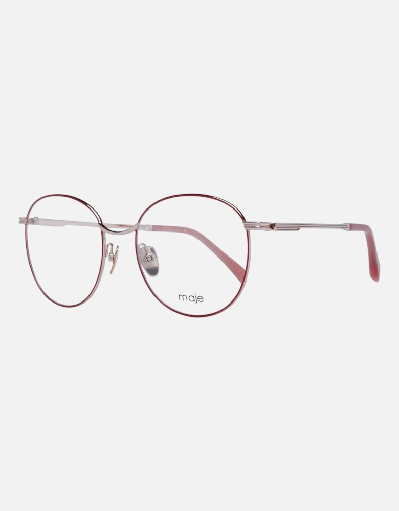 Red Metal Round Glasses with Demo Lenses and Branded Case Women Frames