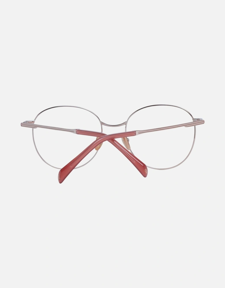 Red Metal Round Glasses with Demo Lenses and Branded Case Women Frames