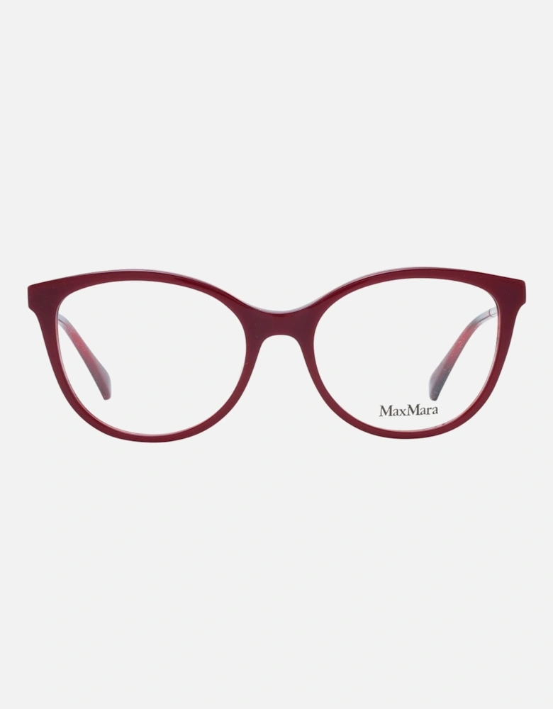 Red Round Plastic Frame Demo Glasses Women