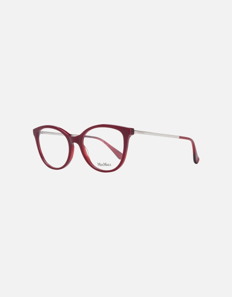 Red Round Plastic Frame Demo Glasses Women