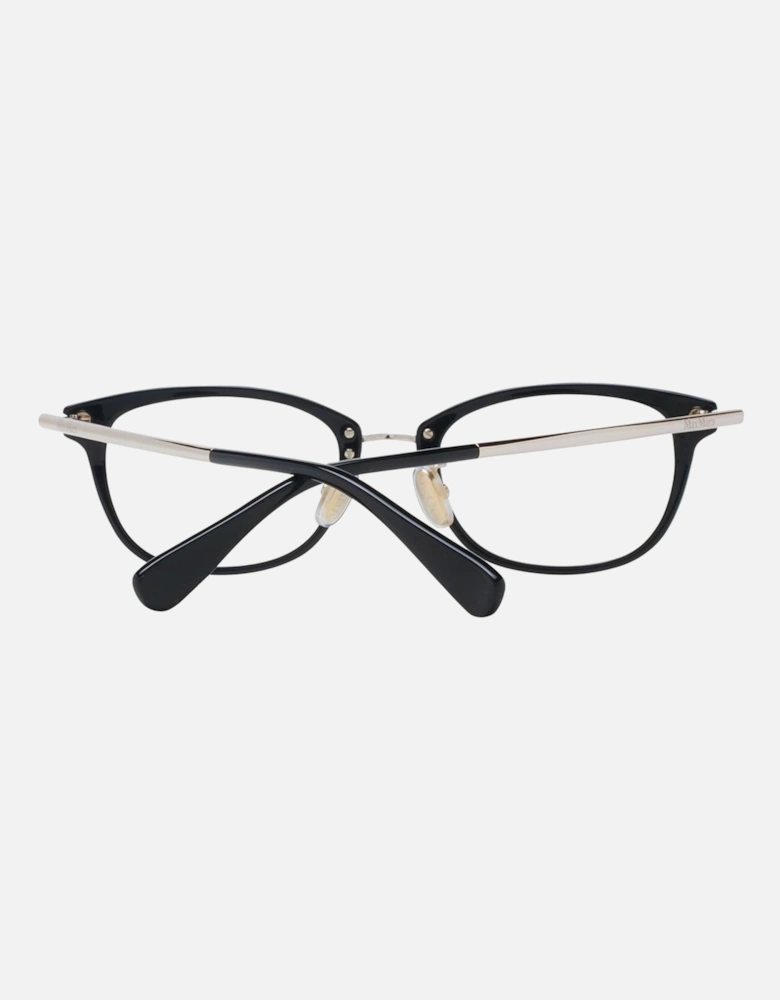 Black Rectangle Demo Glasses with Branded Case Women Frames