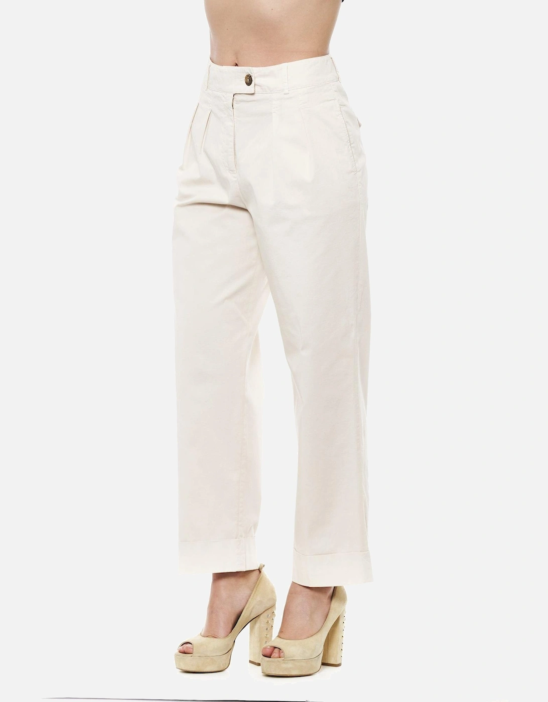 Pleated Cotton Pants Model PE1440323 Women - Beige Jeans