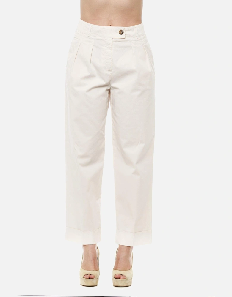 Pleated Cotton Pants Model PE1440323 Women - Beige Jeans