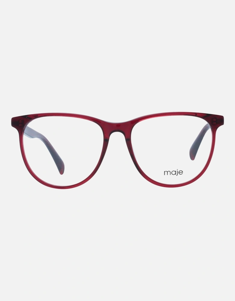 Red Acetate Round Glasses with Demo Lenses Women Frames