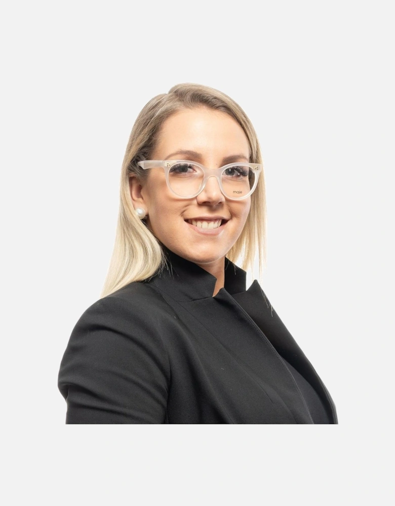 MM2302 Beige Acetate Round Eyeglasses Women Frames