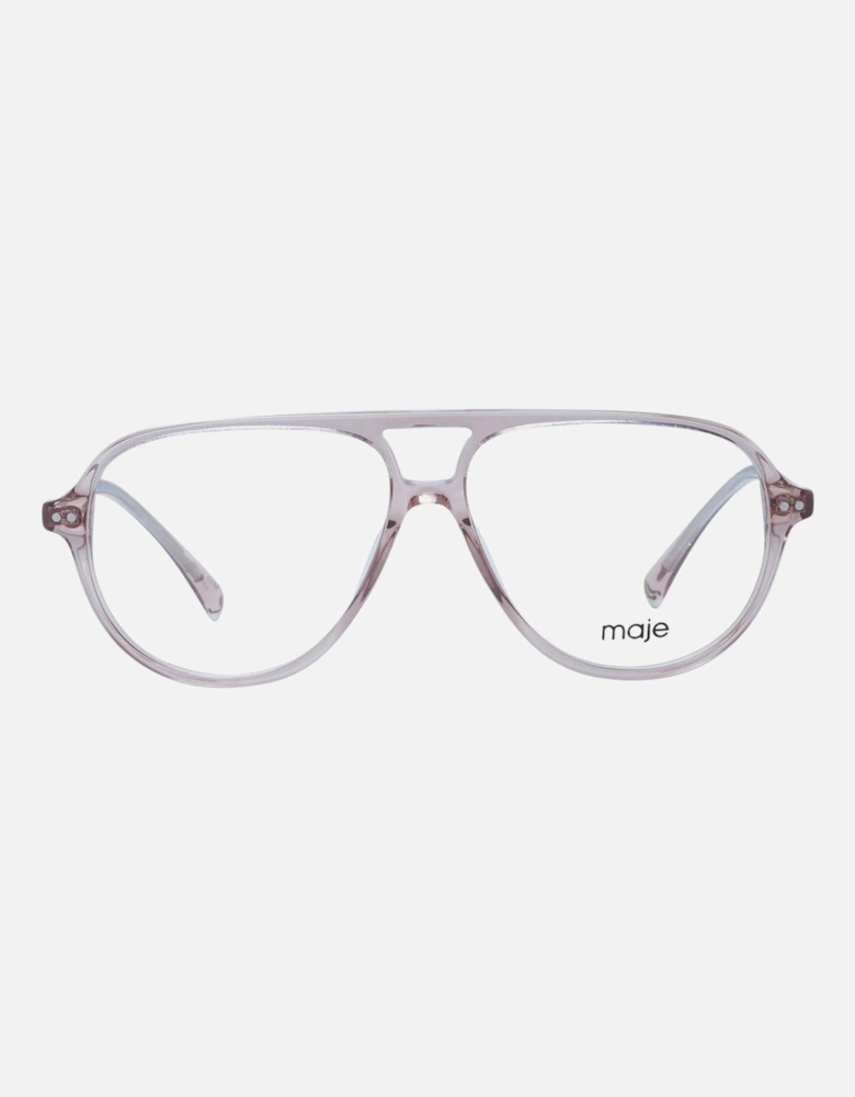 Beige Acetate Aviator Glasses with Demo Lenses Women Frames