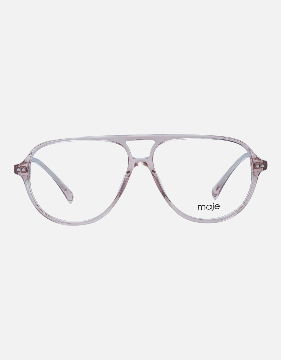 Beige Acetate Aviator Glasses with Demo Lenses Women Frames