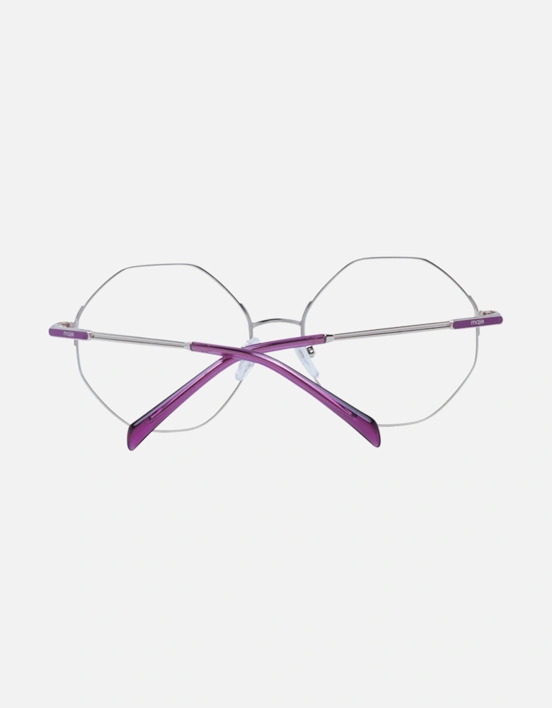 Purple Metal Full-Rim Glasses with Demo Plastic Lenses Women Frames