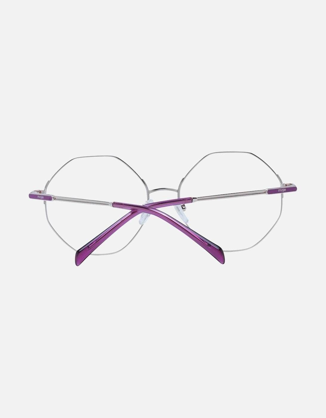 Purple Metal Full-Rim Glasses with Demo Plastic Lenses Women Frames