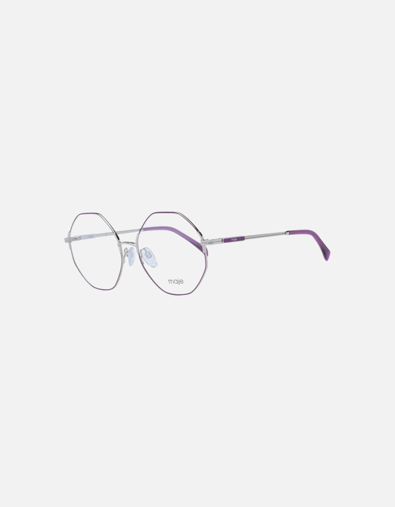 Purple Metal Full-Rim Glasses with Demo Plastic Lenses Women Frames