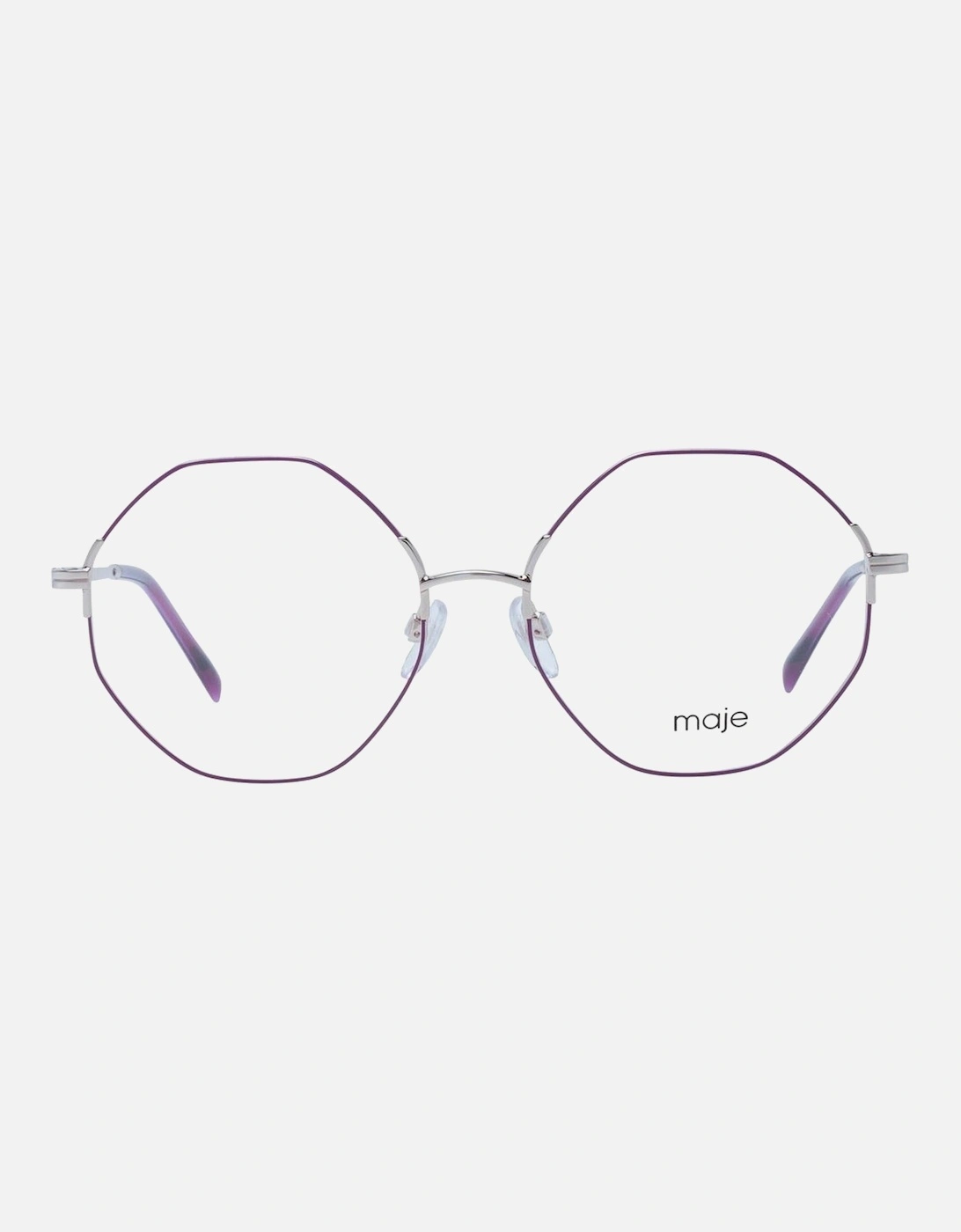 Purple Metal Full-Rim Glasses with Demo Plastic Lenses Women Frames