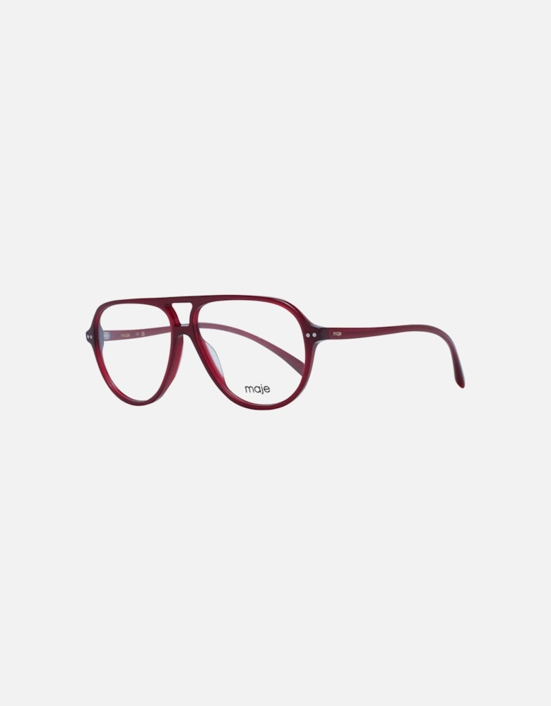 Red Acetate Aviator Glasses with Demo Lenses - 55-12-140 Women Frames