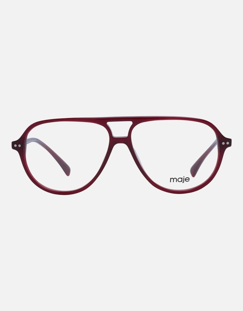 Red Acetate Aviator Glasses with Demo Lenses - 55-12-140 Women Frames