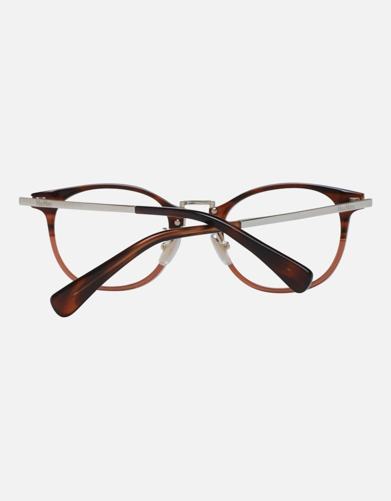 Brown Round Plastic Frame Demo Glasses - Womens