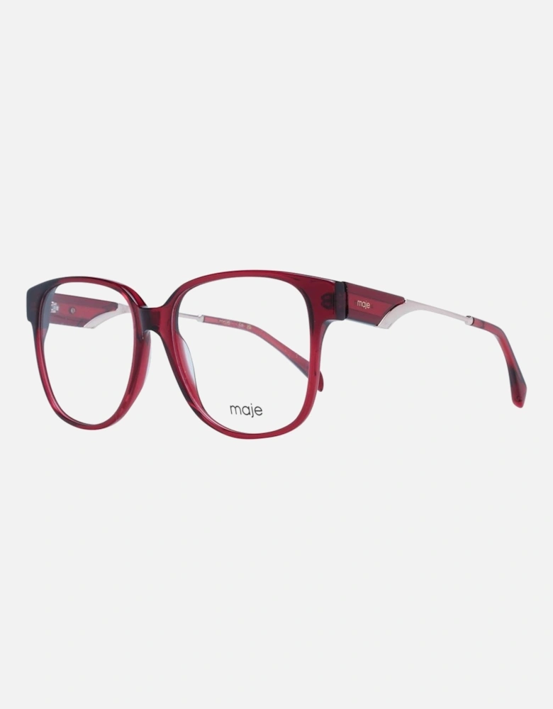 Red Square Acetate Glasses with Demo Lenses Women Frames