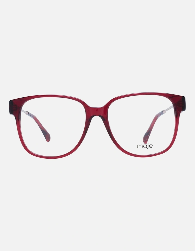 Red Square Acetate Glasses with Demo Lenses Women Frames