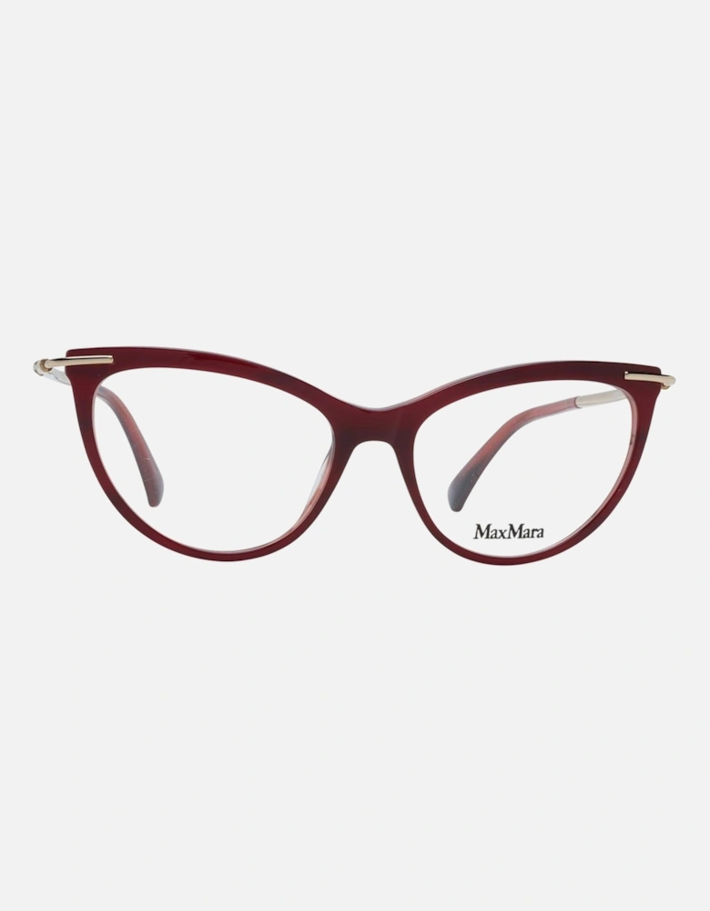 Burgundy Cat Eye Glasses with Demo Lenses Women Frames
