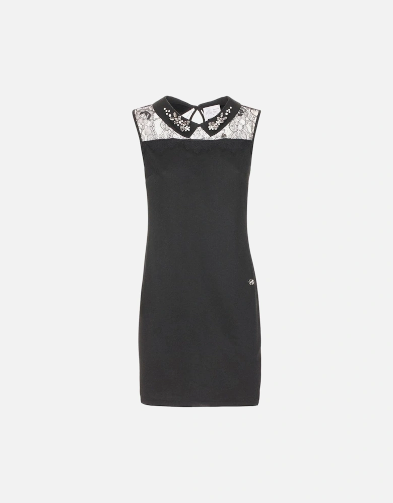 Lace Collar Sleeveless Dress MA1659 Women - Black Dresses