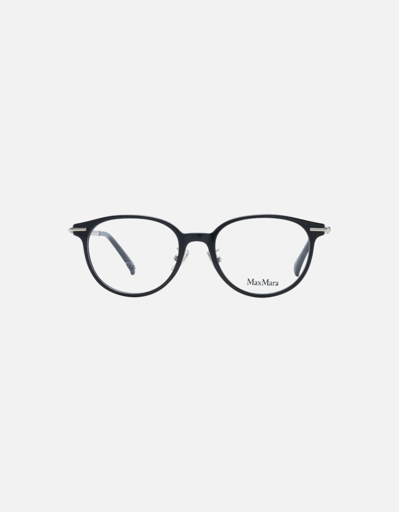 Black Plastic Round Glasses with Demo Lenses for Women Frames