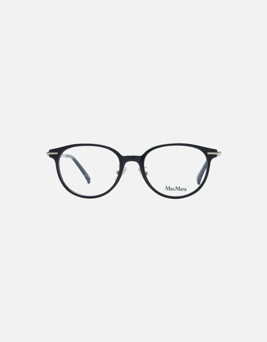 Black Plastic Round Glasses with Demo Lenses for Women Frames
