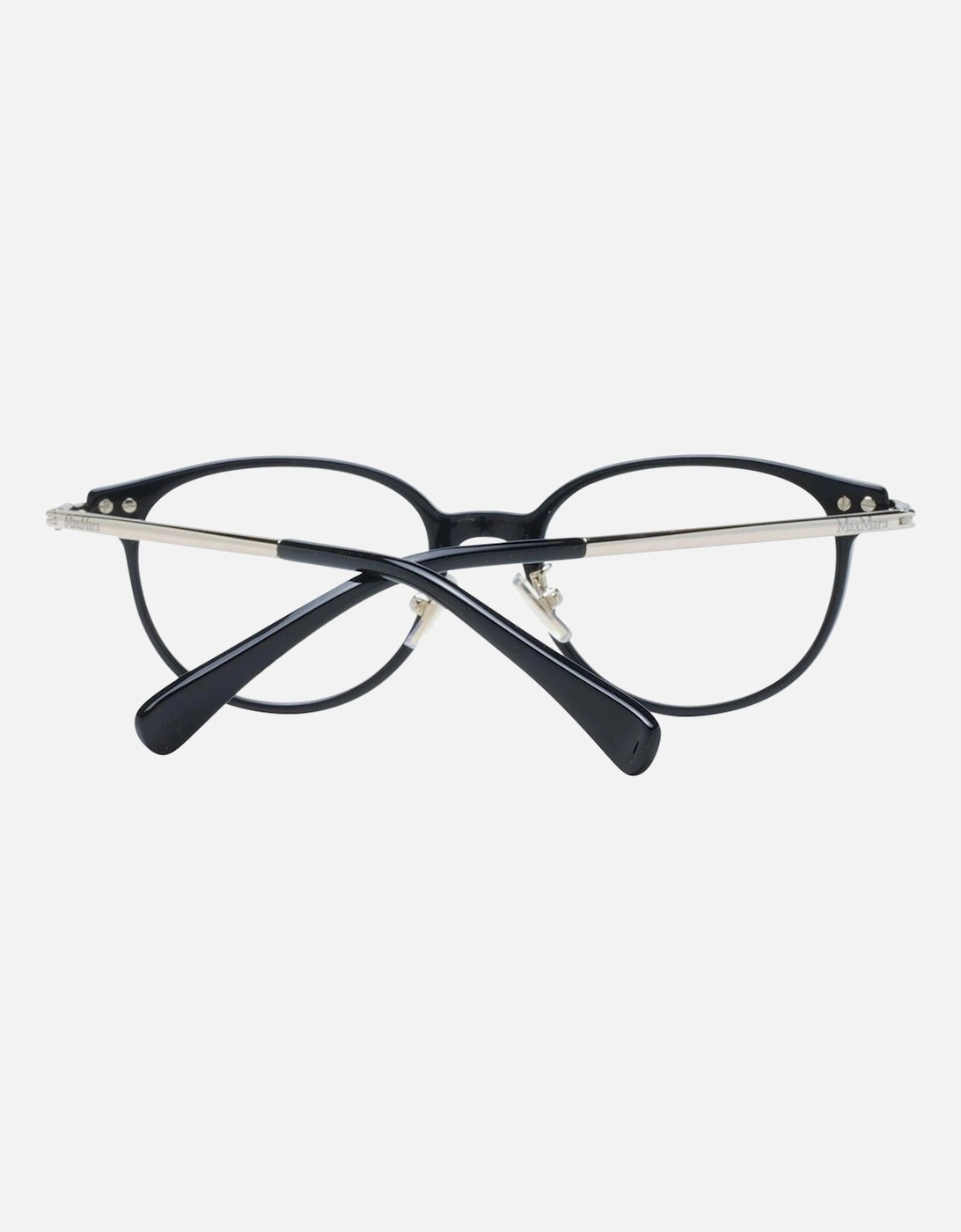 Black Plastic Round Glasses with Demo Lenses for Women Frames