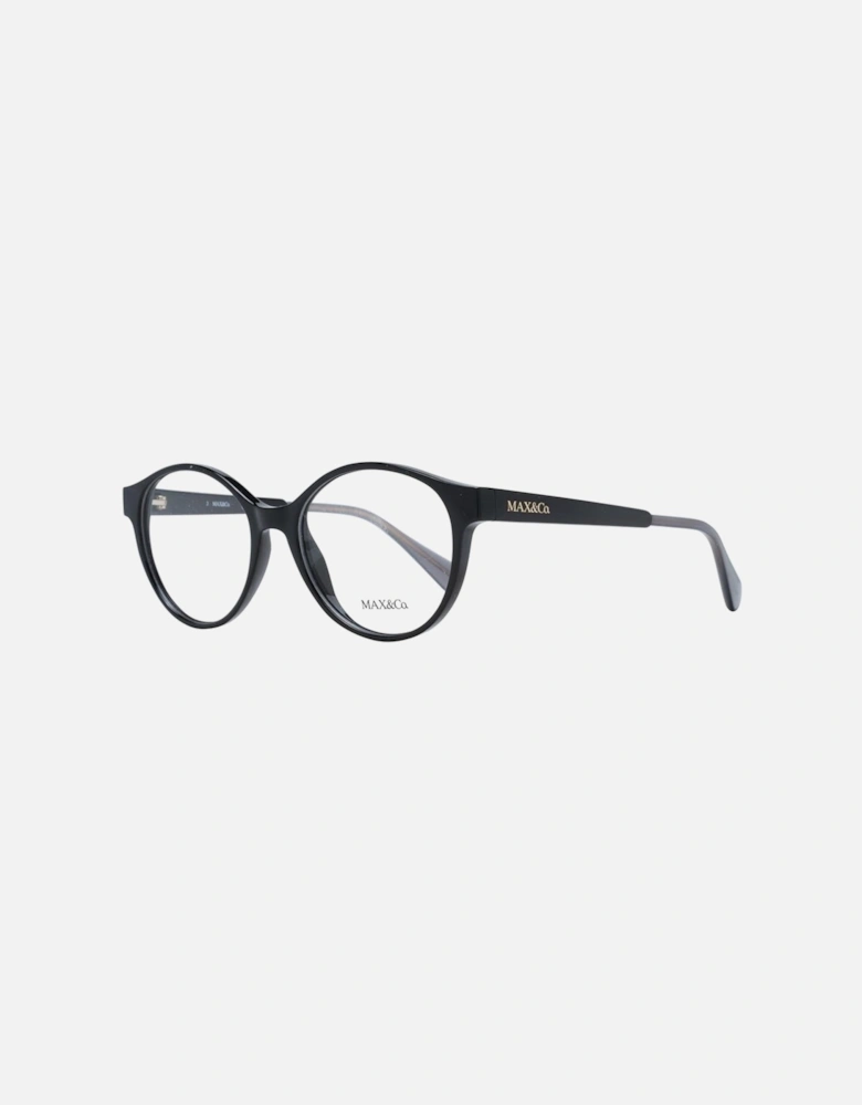 Black Plastic Round Eyeglasses with Demo Lenses Women Frames