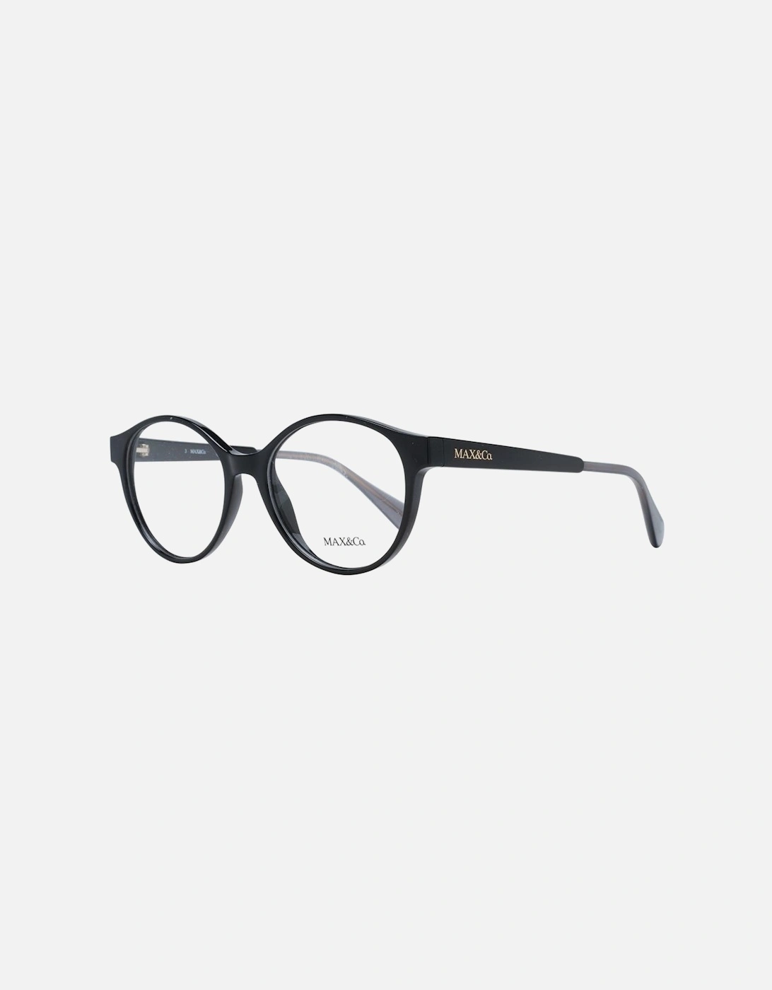Black Plastic Round Eyeglasses with Demo Lenses Women Frames, 4 of 3