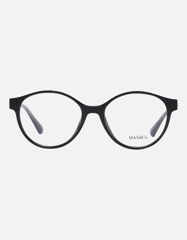 Black Plastic Round Eyeglasses with Demo Lenses Women Frames