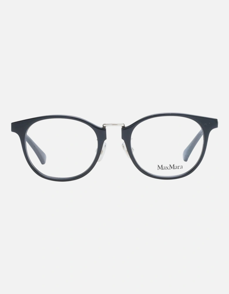 Black Round Plastic Eyeglasses with Demo Lenses Women Frames