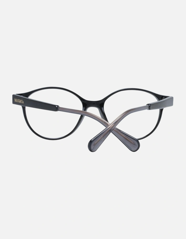 Black Plastic Round Eyeglasses with Demo Lenses Women Frames