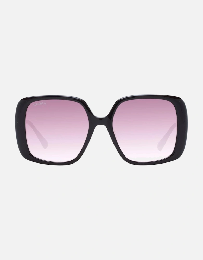Burgundy Gradient Square Sunglasses for Women - Brown