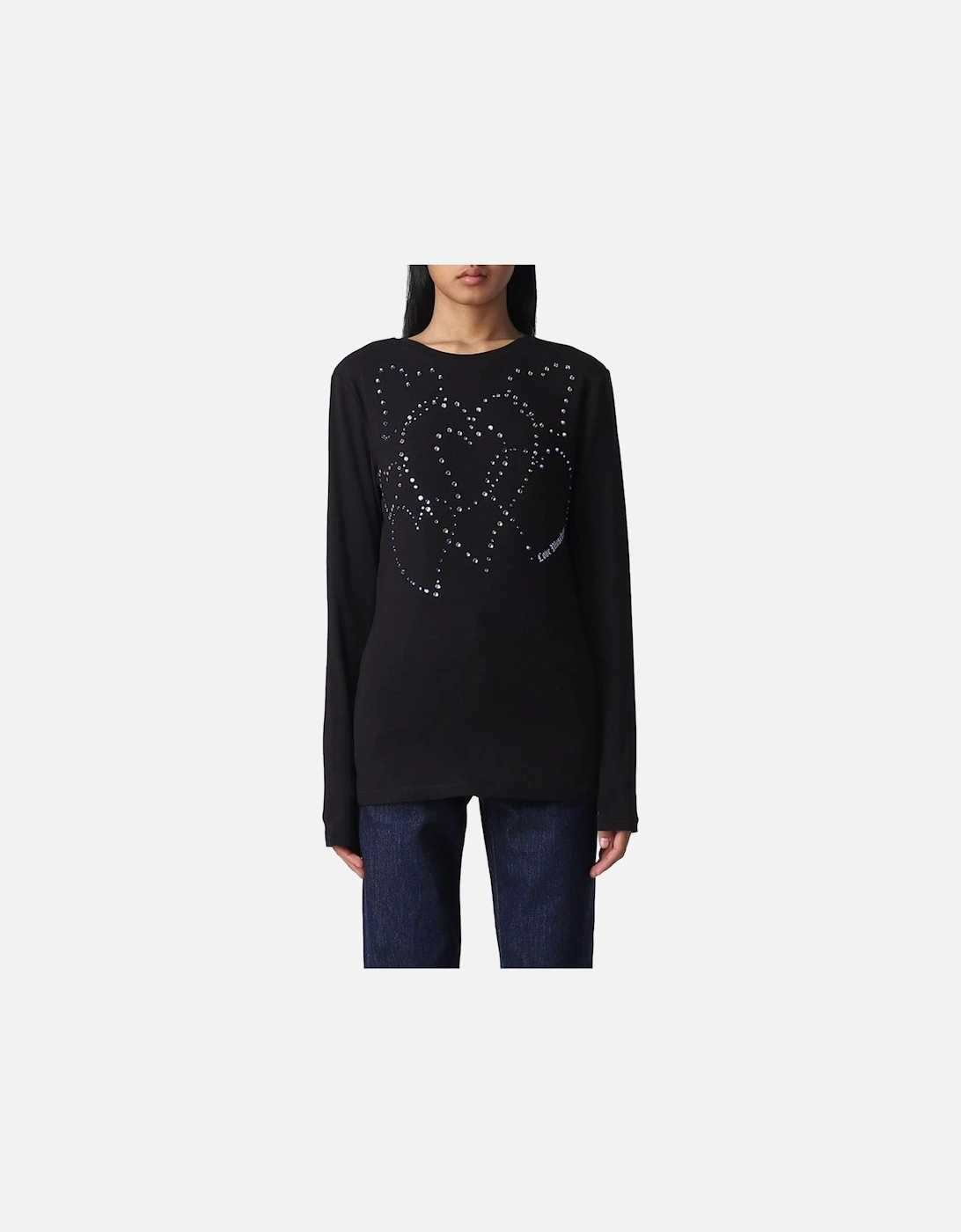 CrystalEmbellished LS Tee LO10215 Women - Black Sweaters, 4 of 3