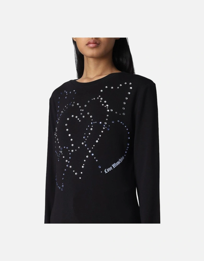 CrystalEmbellished LS Tee LO10215 Women - Black Sweaters