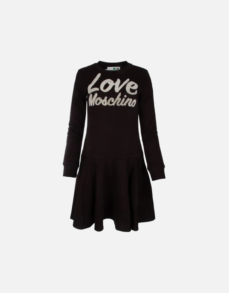 Aline Sweatshirt Dress Long Sleeve Women - Black Dresses