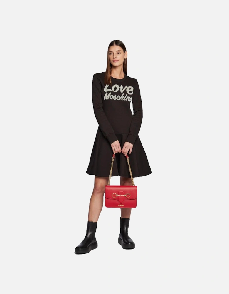 Aline Sweatshirt Dress Long Sleeve Women - Black Dresses