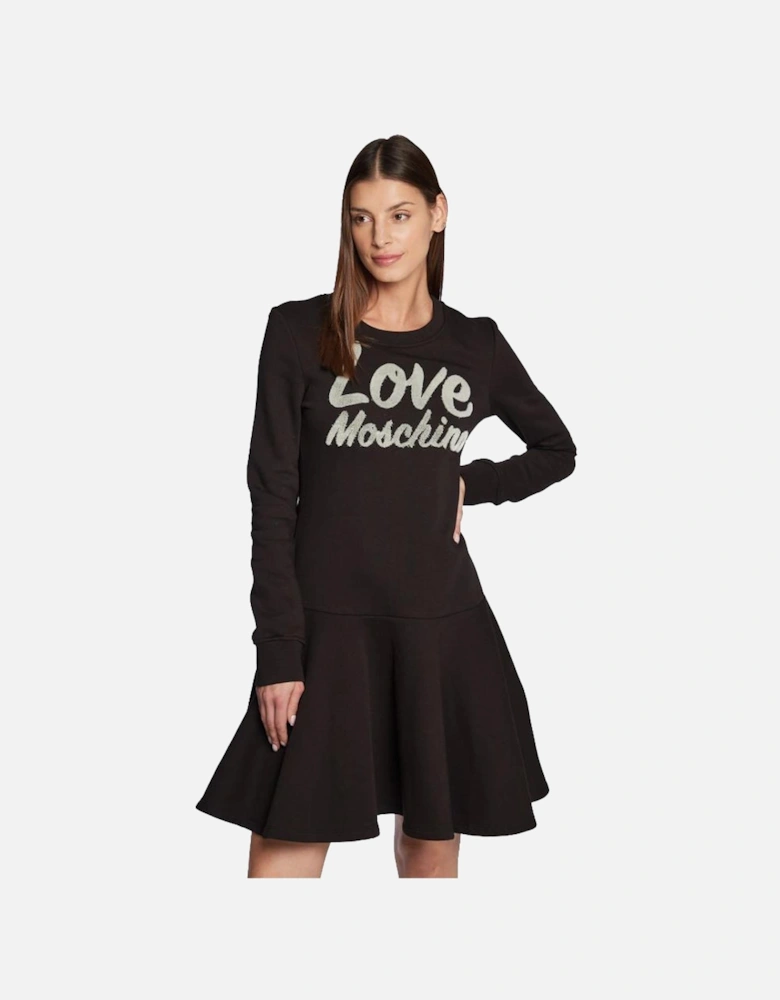 Aline Sweatshirt Dress Long Sleeve Women - Black Dresses