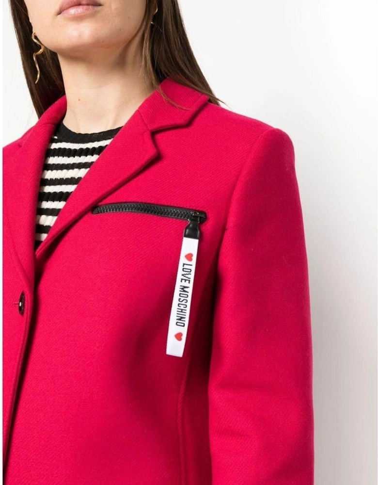 Red Wool Coat Classic Style Women Jackets