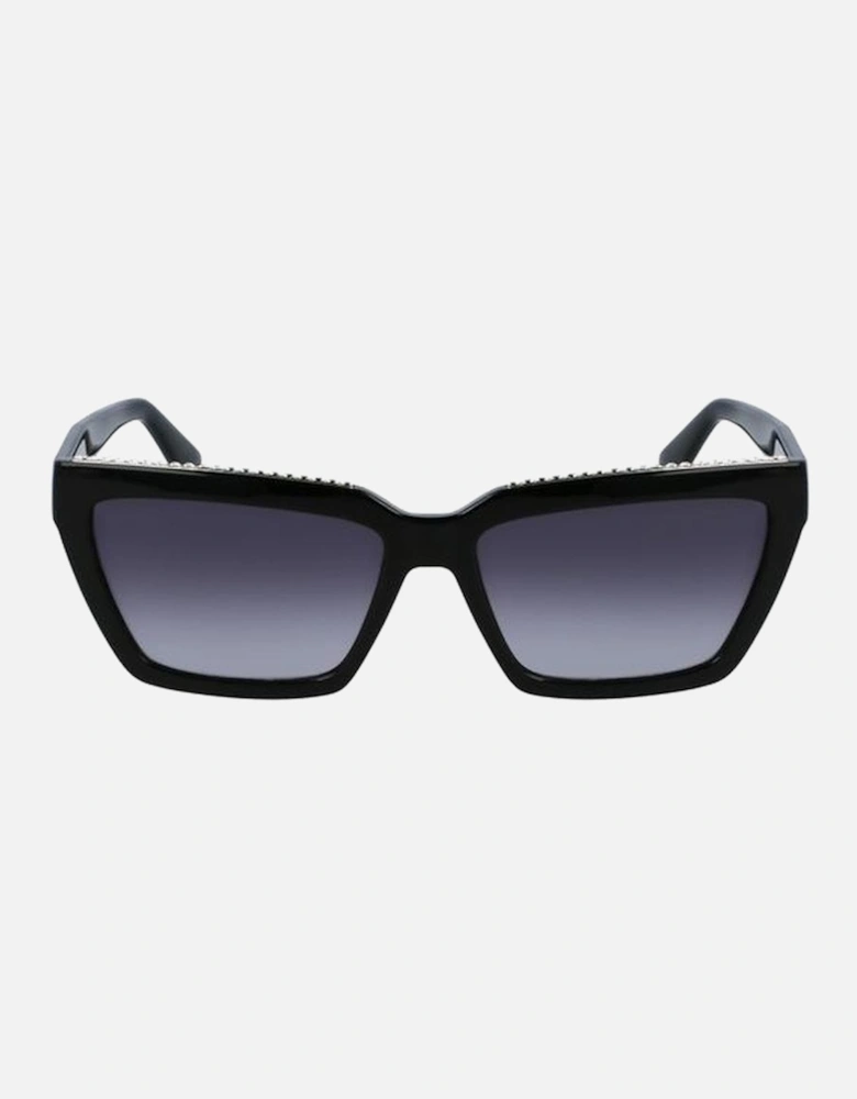 Leather Crossbody Bag with Gold Hardware Women - Black Sunglasses