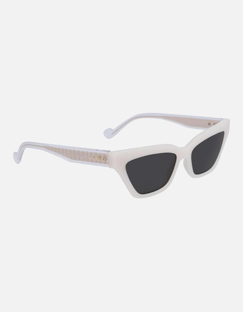 Leather Crossbody Bag with Gold-Tone Hardware Women - White Sunglasses