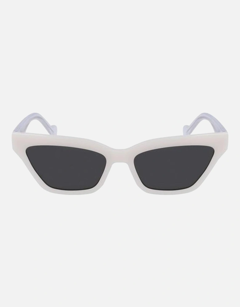 Leather Crossbody Bag with Gold-Tone Hardware Women - White Sunglasses