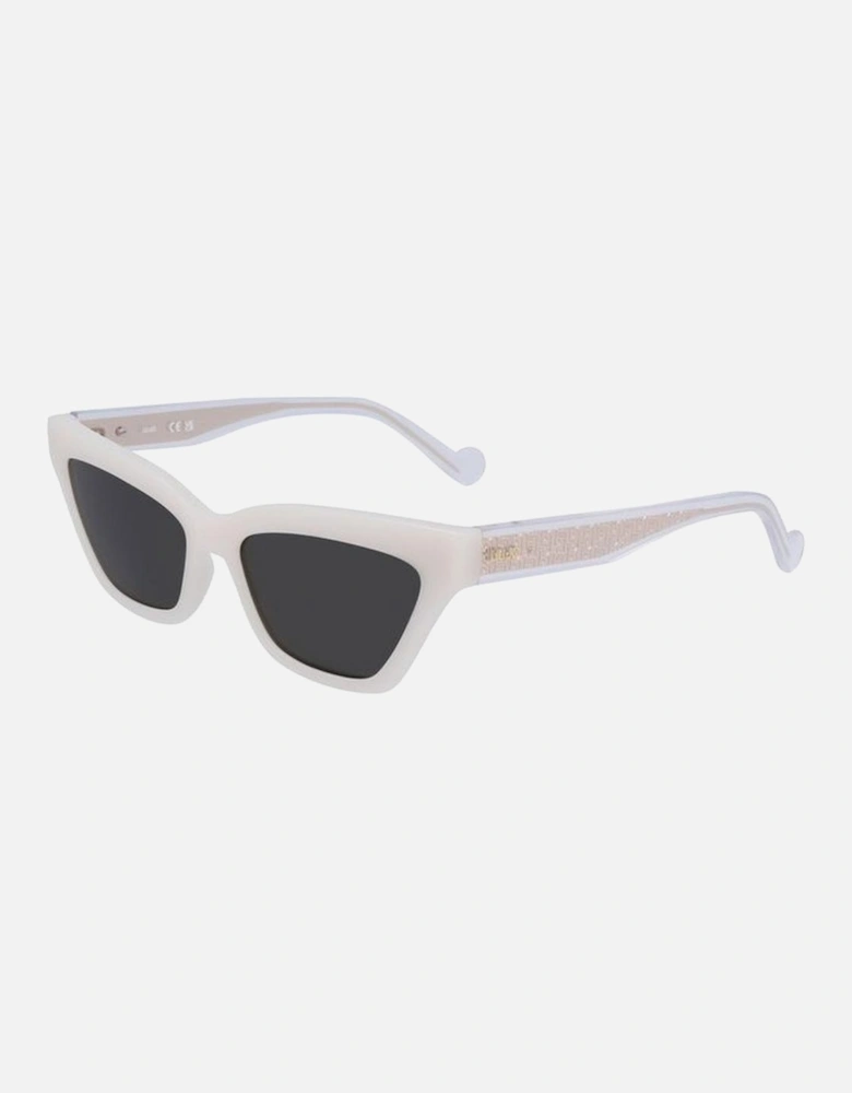 Leather Crossbody Bag with Gold-Tone Hardware Women - White Sunglasses