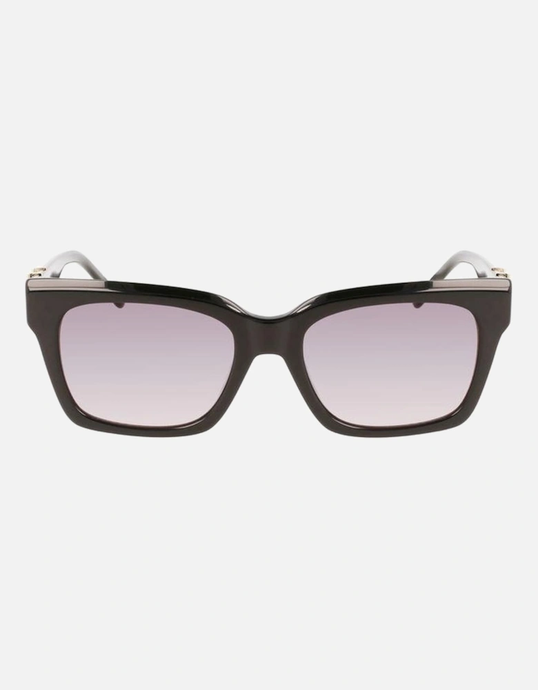 Leather Crossbody Bag with Chain Strap Women - Black Sunglasses