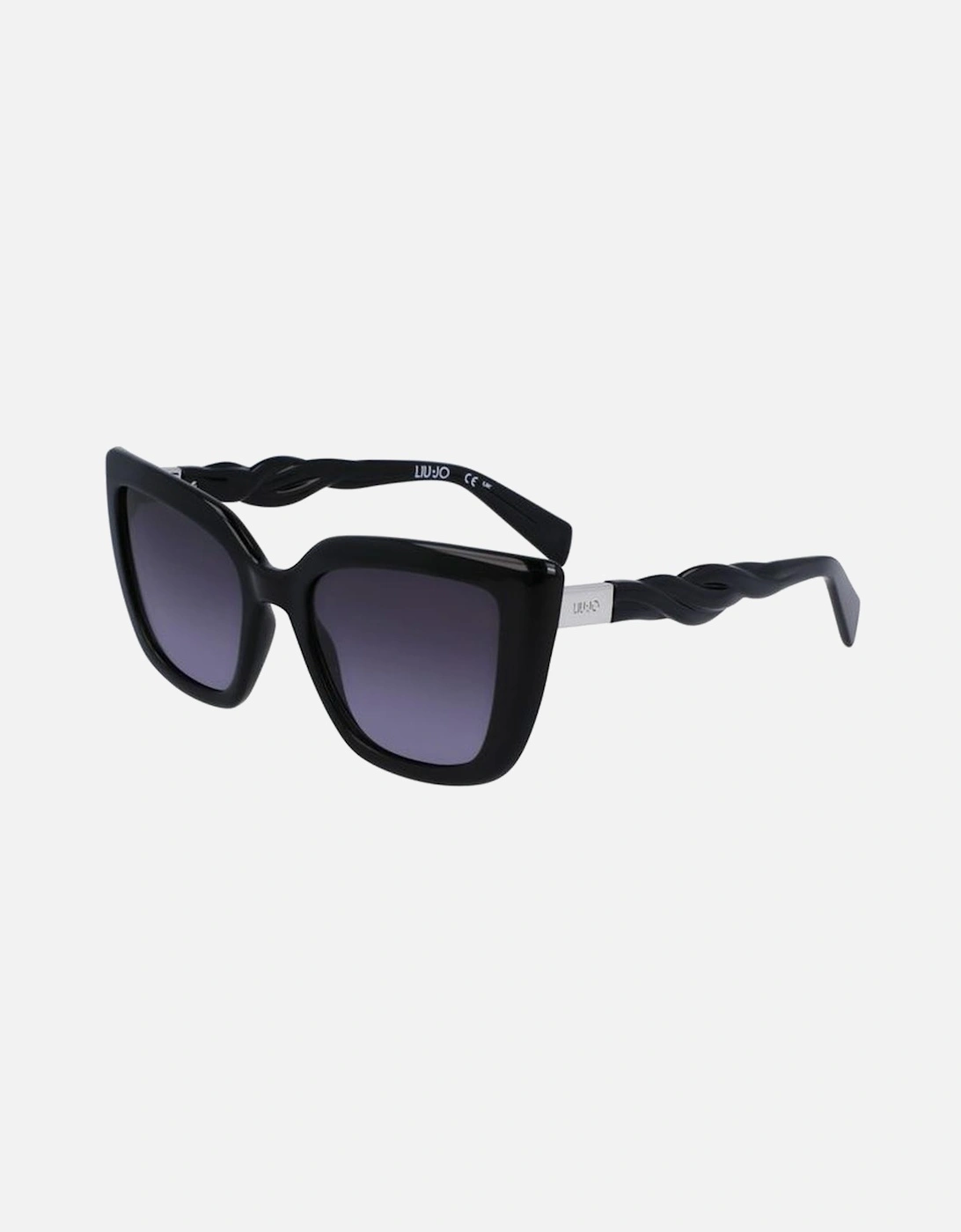 Leather Shoulder Bag with Gold Hardware Women - Black Sunglasses